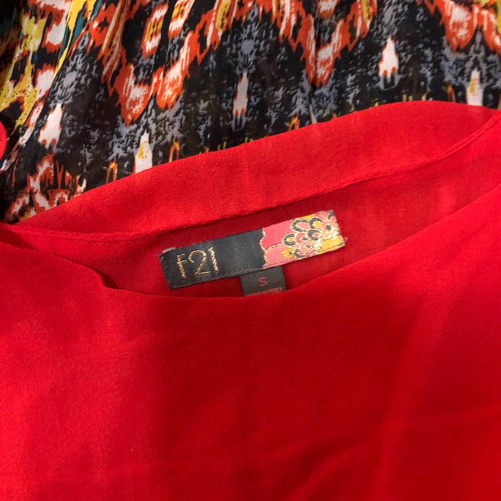3 forever floral red cami tank tops spaghetti S - Picture 5 of 8